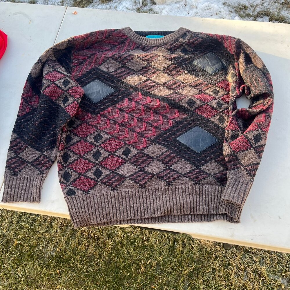 Vintage Cricketeer Geometric Knit Sweater – Size L